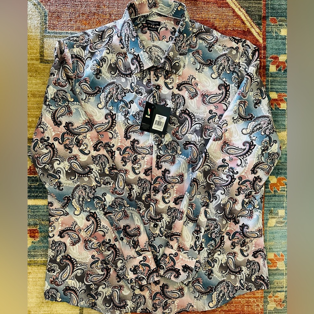 2XL Men’s Long Sleeve Rosso Milano Italian Shirt NWT